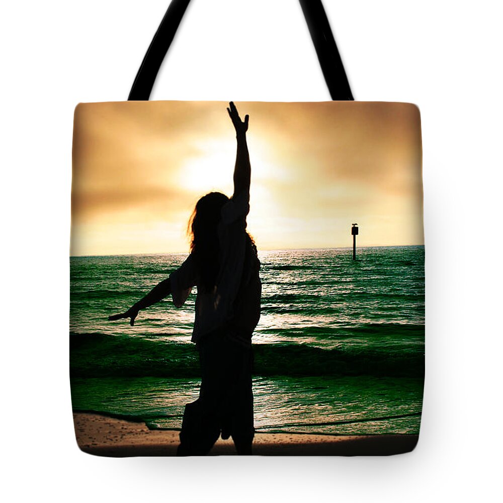 Dark Tote Bag featuring the photograph Call To The Goddess I by Recreating Creation