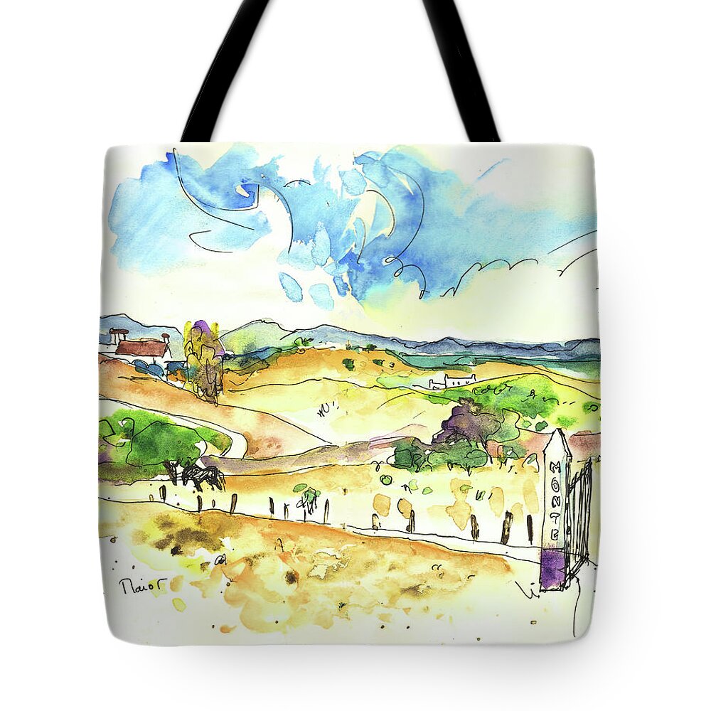 Portugal Tote Bag featuring the painting Campo Maior in Portugal 01 by Miki De Goodaboom