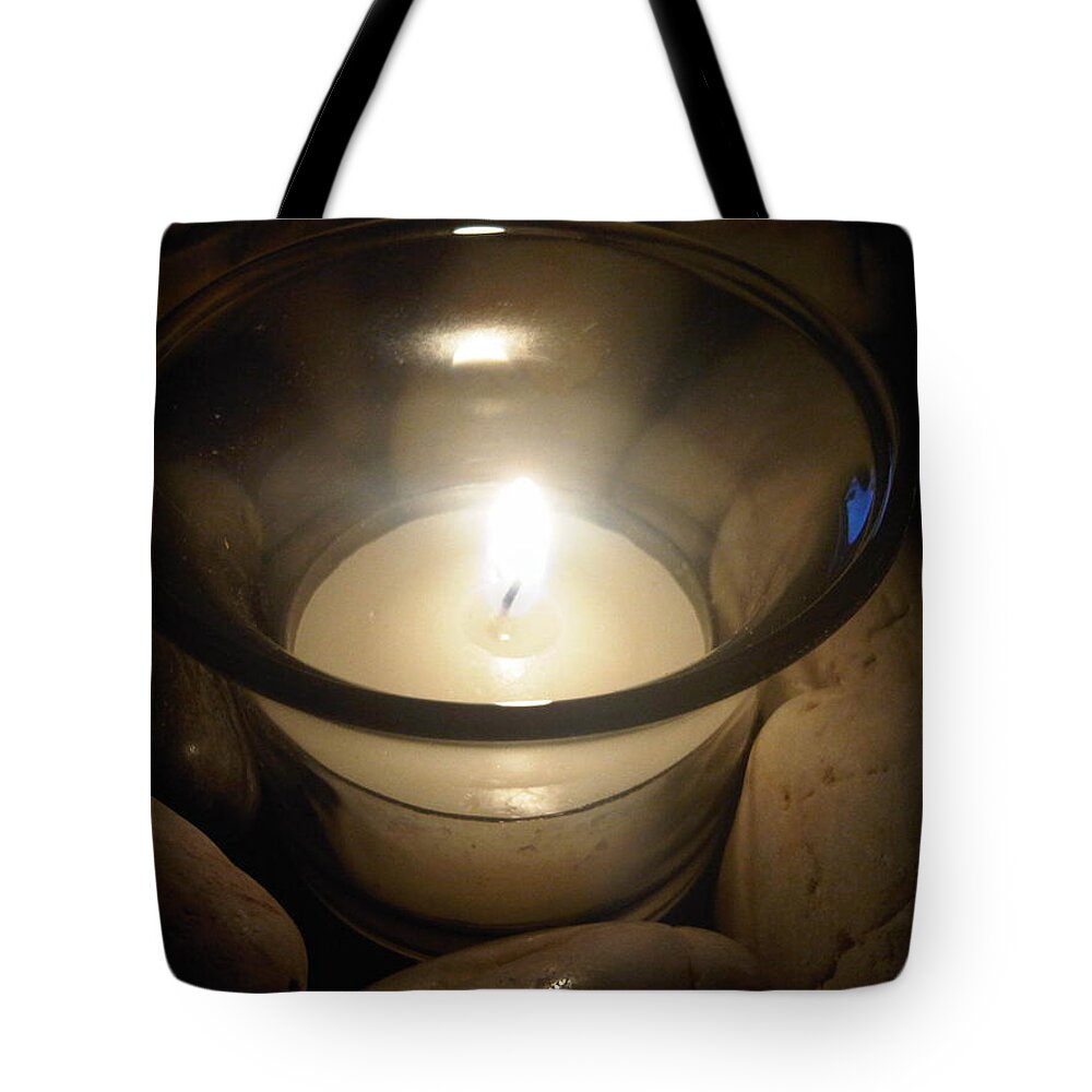 Candle Tote Bag featuring the photograph Candle For A Friend by Michael Merry