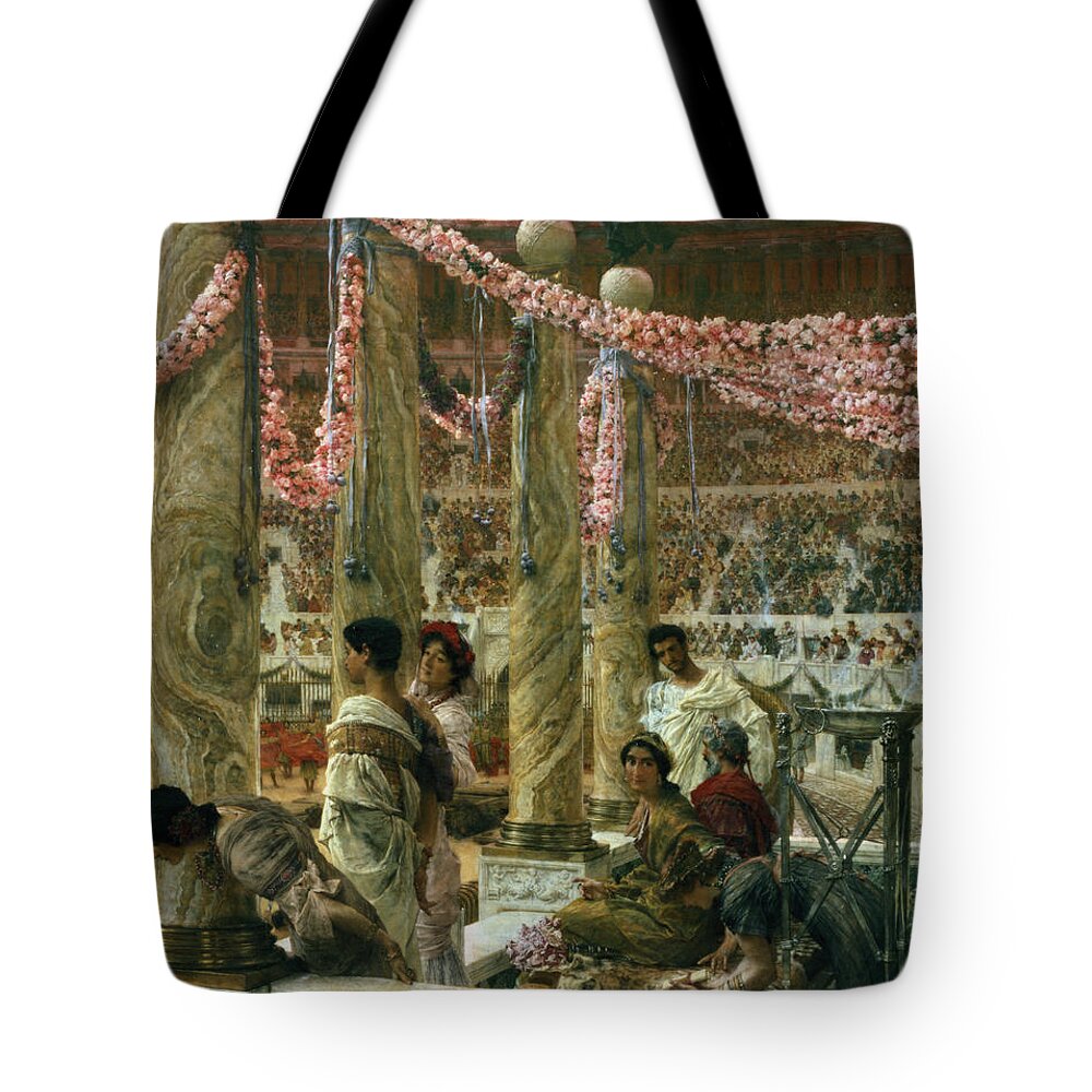 Caracalla Tote Bag featuring the painting Caracalla and Geta by Lawrence Alma-Tadema