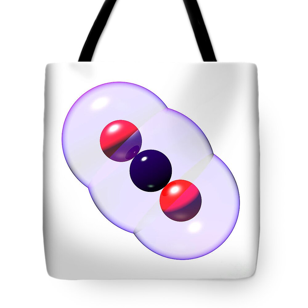 Atom Tote Bag featuring the digital art CARBON DIOXIDE Molecule CO2 9 by Russell Kightley