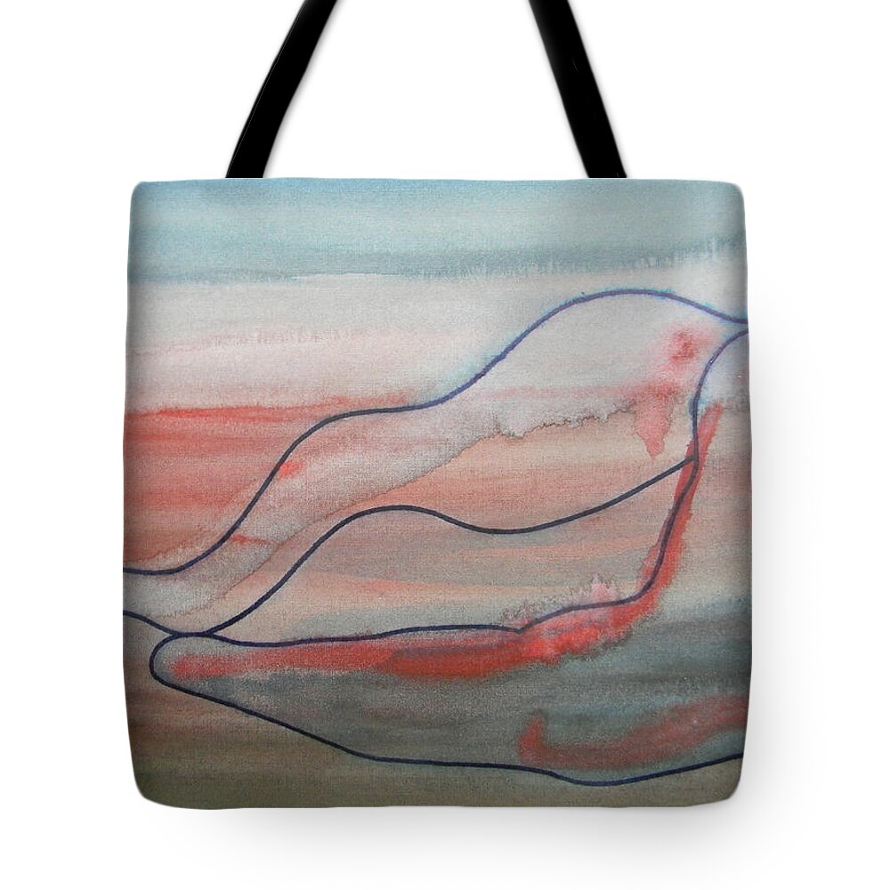 Caress Tote Bag featuring the painting Caress by Marwan George Khoury
