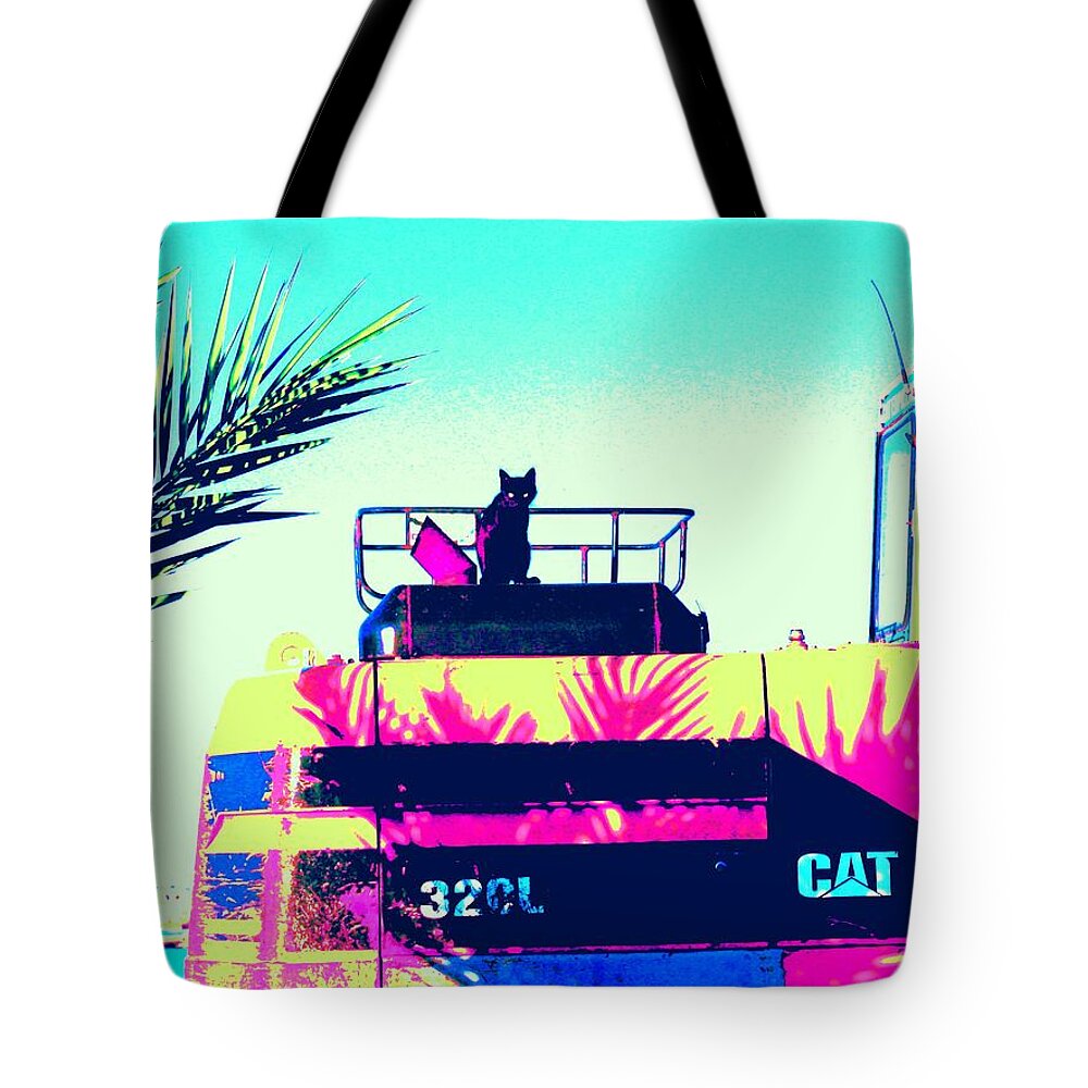 Bull Dozer Tote Bag featuring the photograph CAT by Anita Dale Livaditis