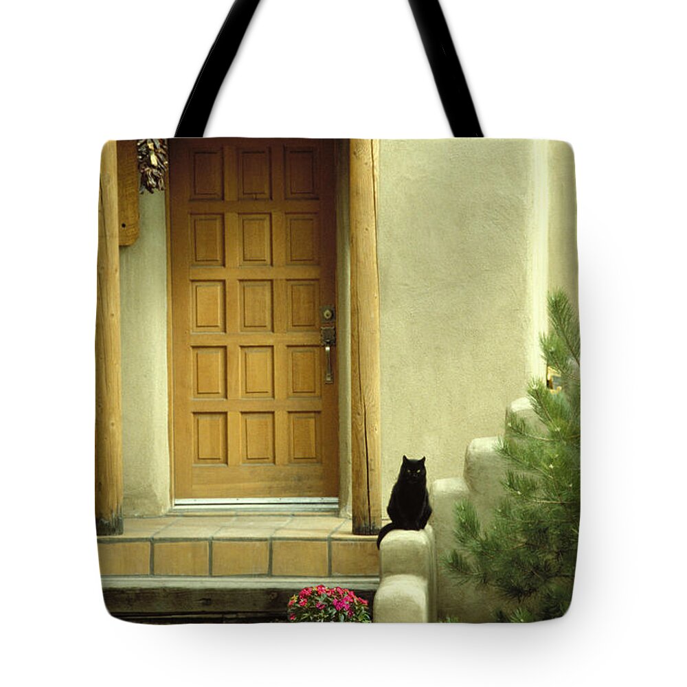 Cat Tote Bag featuring the photograph Cat Post by Brent L Ander