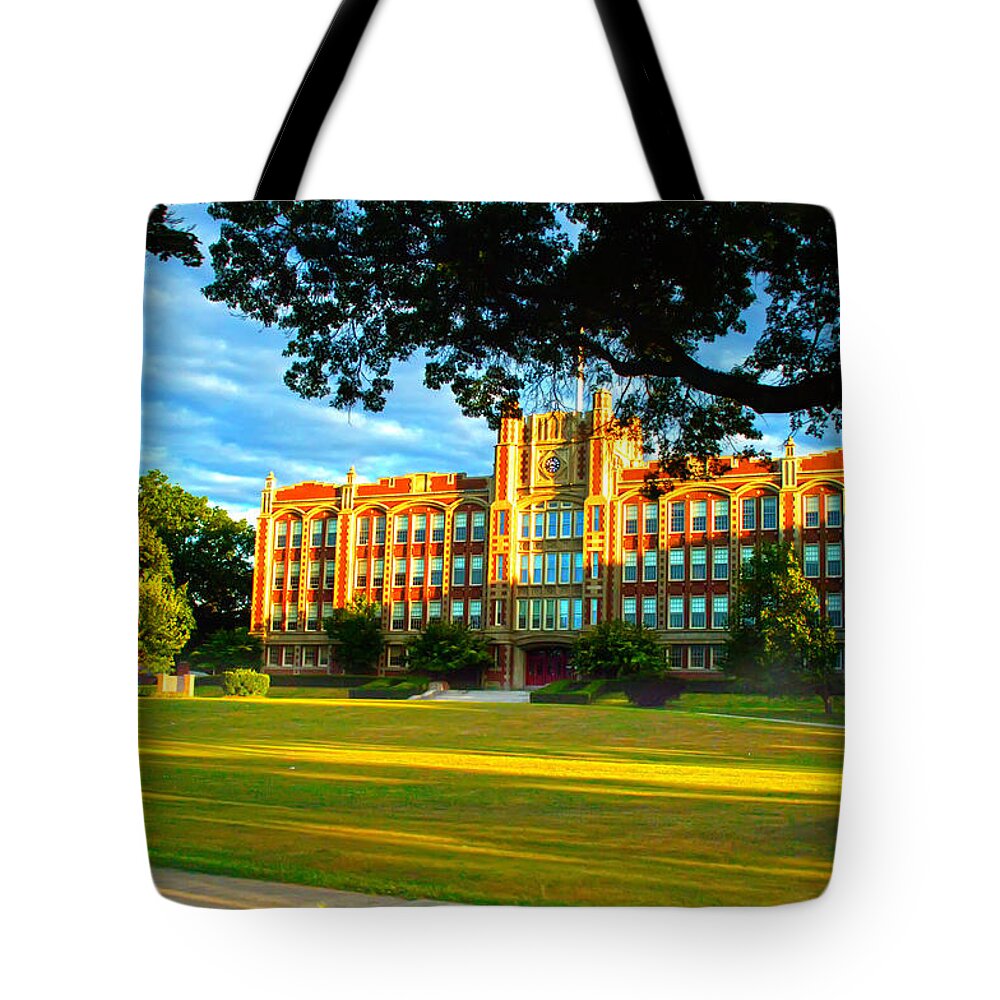 Chicopee High School Tote Bag featuring the photograph Chicopee High School Chicopee by Randall Branham