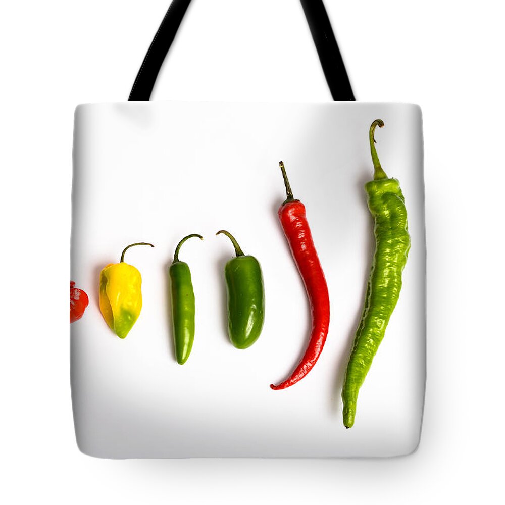 Chili Tote Bag featuring the photograph Chili Peppers by Photo Researchers, Inc.