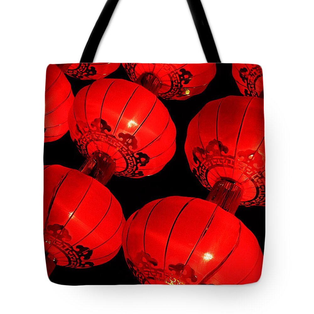 Asia Tote Bag featuring the photograph Chinese Lanterns 6 by Xueling Zou