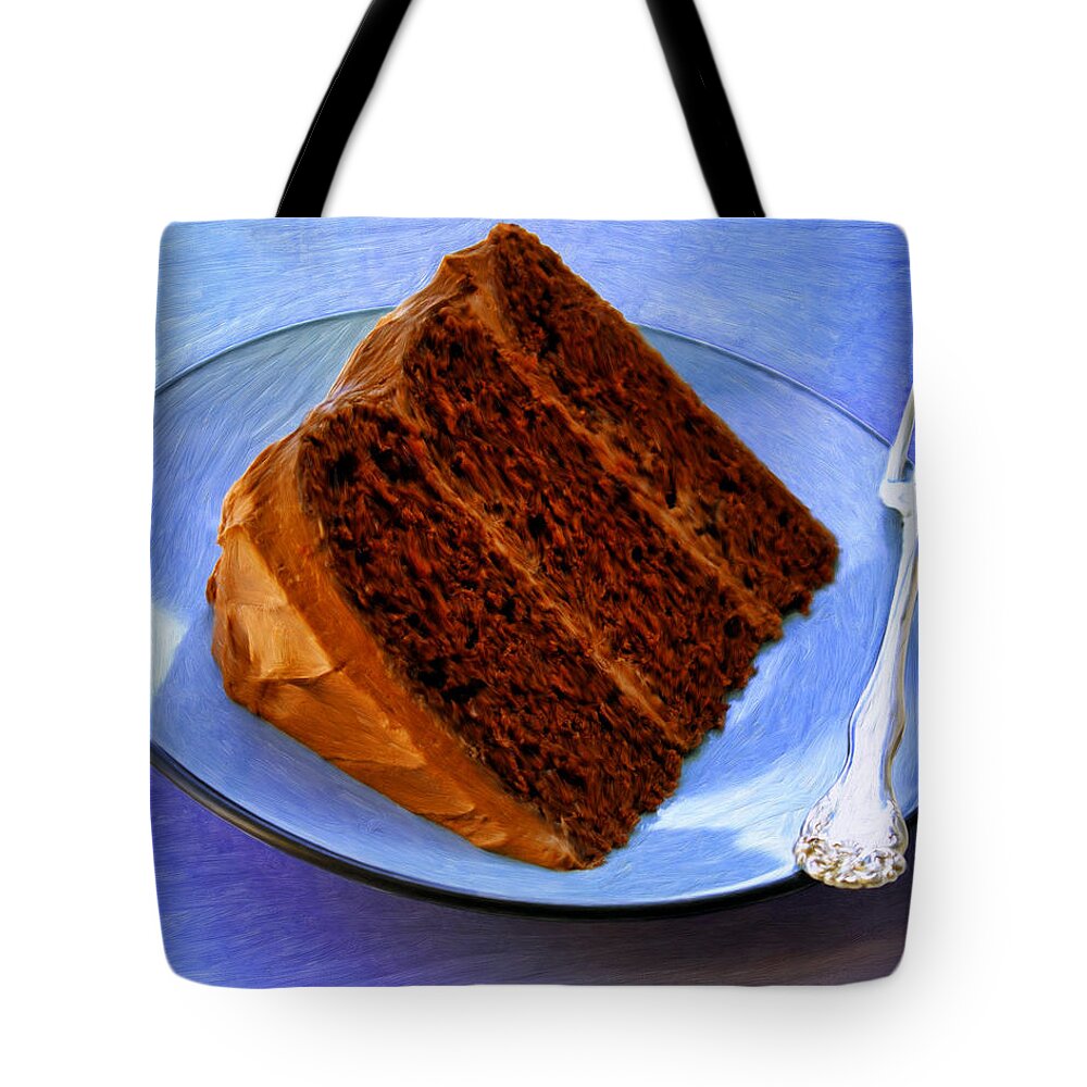 Chocolate Cake Tote Bag featuring the painting Chocolate Cake by Dominic Piperata