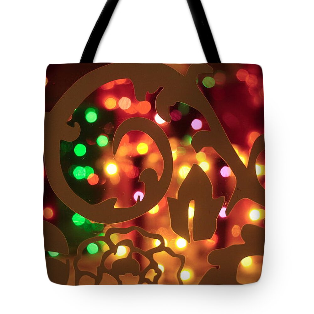 Christmas Tote Bag featuring the photograph Christmas lights 1 by Toni Hopper