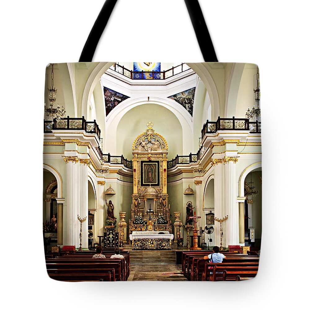 Church Tote Bag featuring the photograph Church interior in Puerto Vallarta 2 by Elena Elisseeva