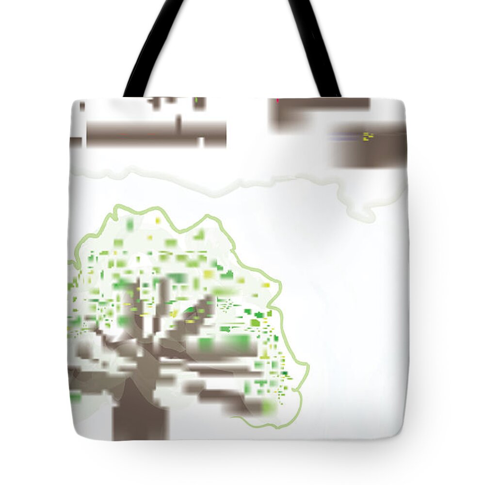 Tree Tote Bag featuring the digital art City Tree by Kevin McLaughlin