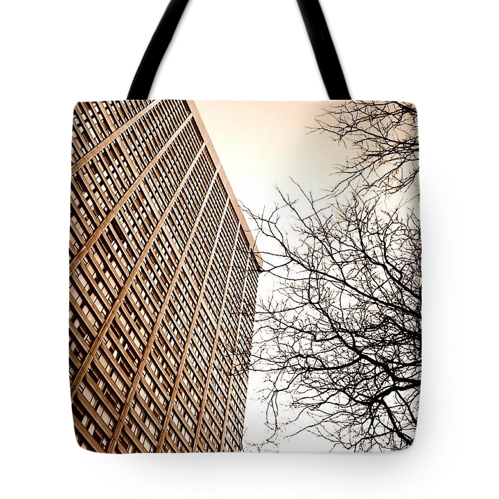 City Tote Bag featuring the photograph City Vs Nature by Valentino Visentini