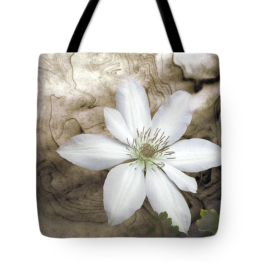 Digital Tote Bag featuring the photograph Clematis by Richard Ortolano