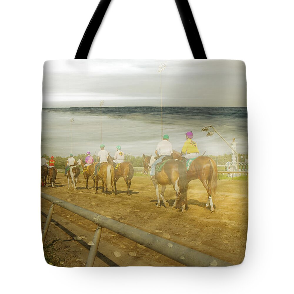 Horses Tote Bag featuring the digital art Coast Line by Betsy Knapp