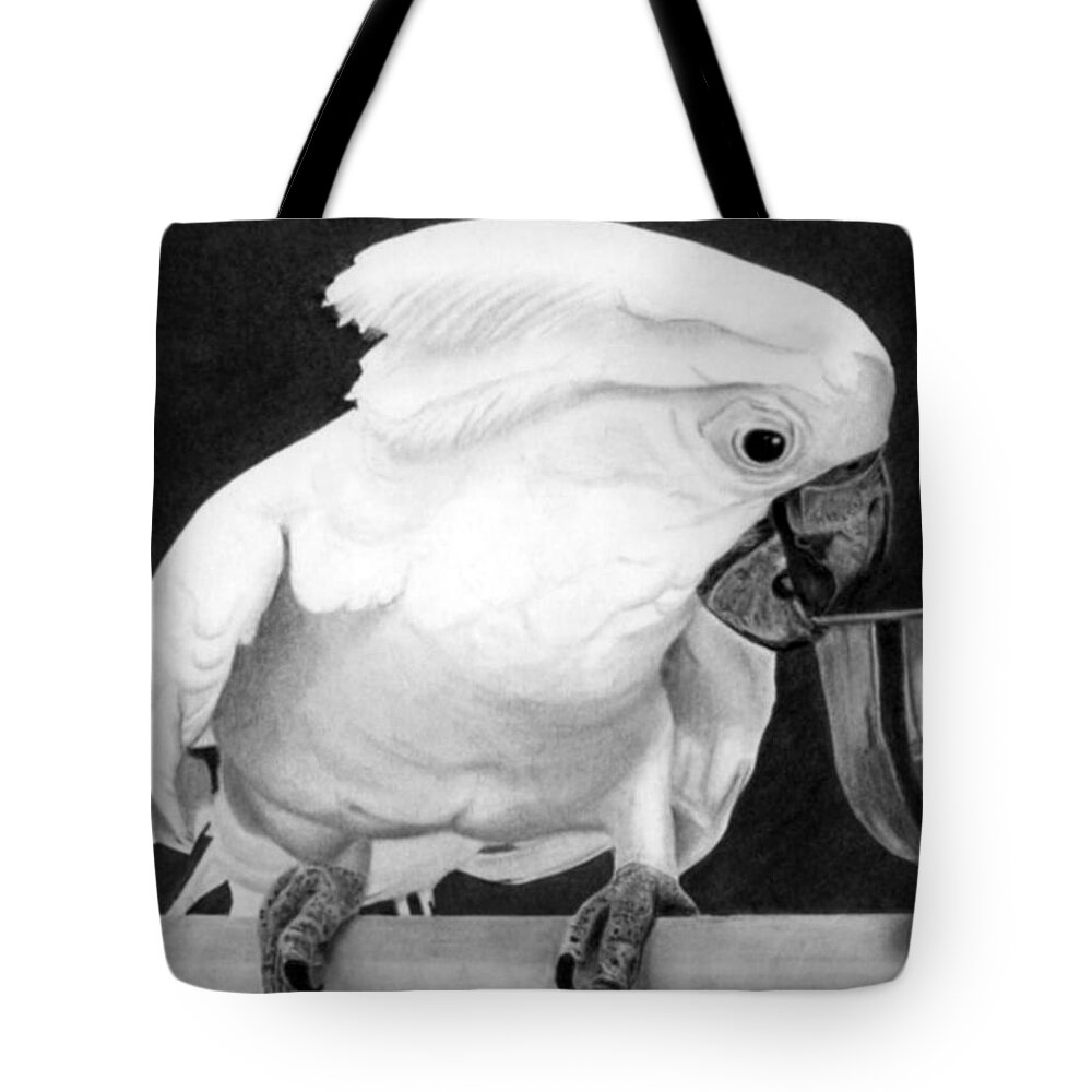 Bird Tote Bag featuring the drawing Cockatoo by Ana Tirolese