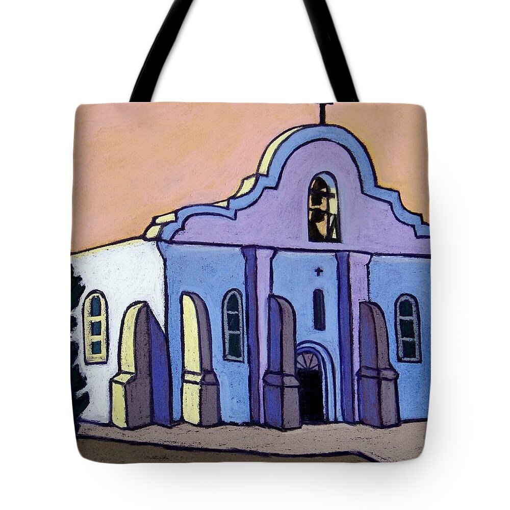 San Elizario Tx Tote Bag featuring the pastel Colorful San Elizario by Candy Mayer