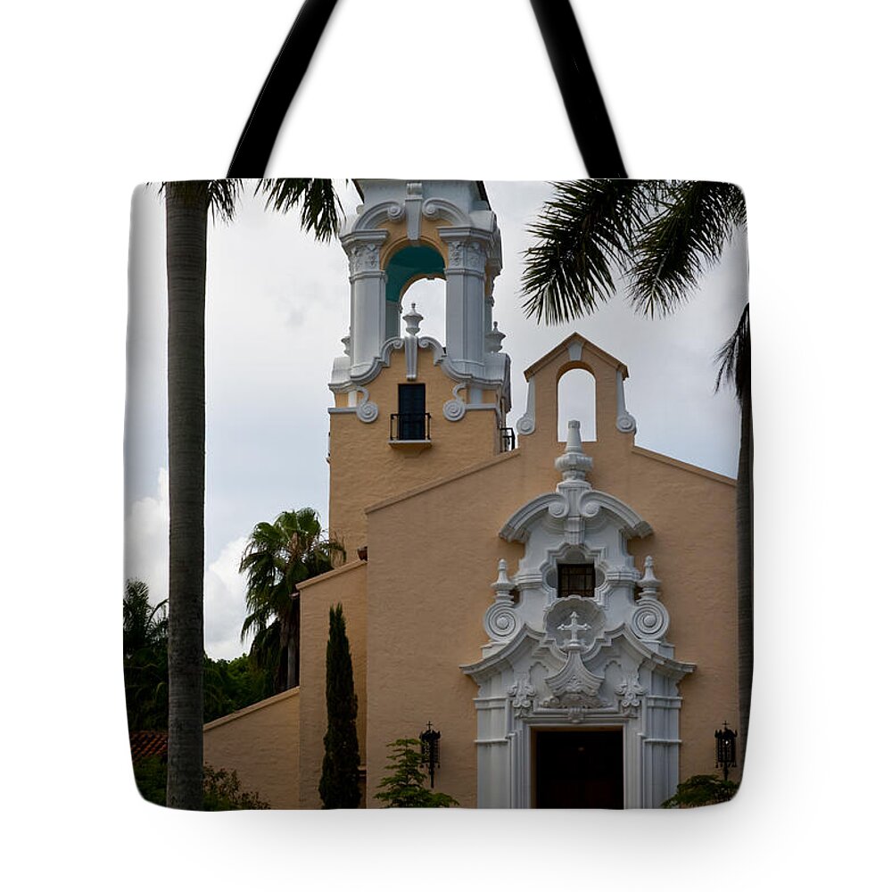 Architecture Tote Bag featuring the photograph Congregational Church Front Door by Ed Gleichman