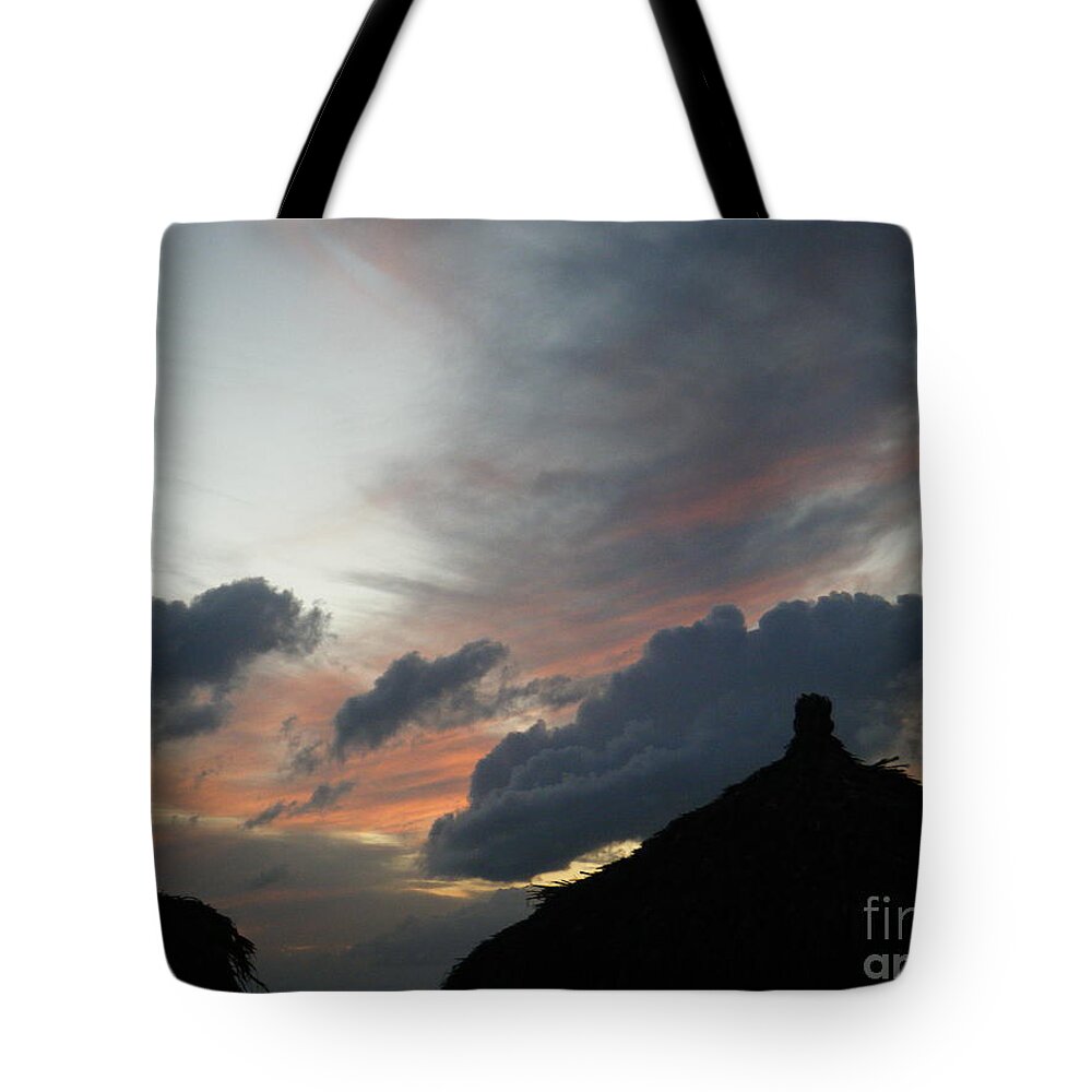 South Tote Bag featuring the photograph Contrasting Skies by Mary Mikawoz