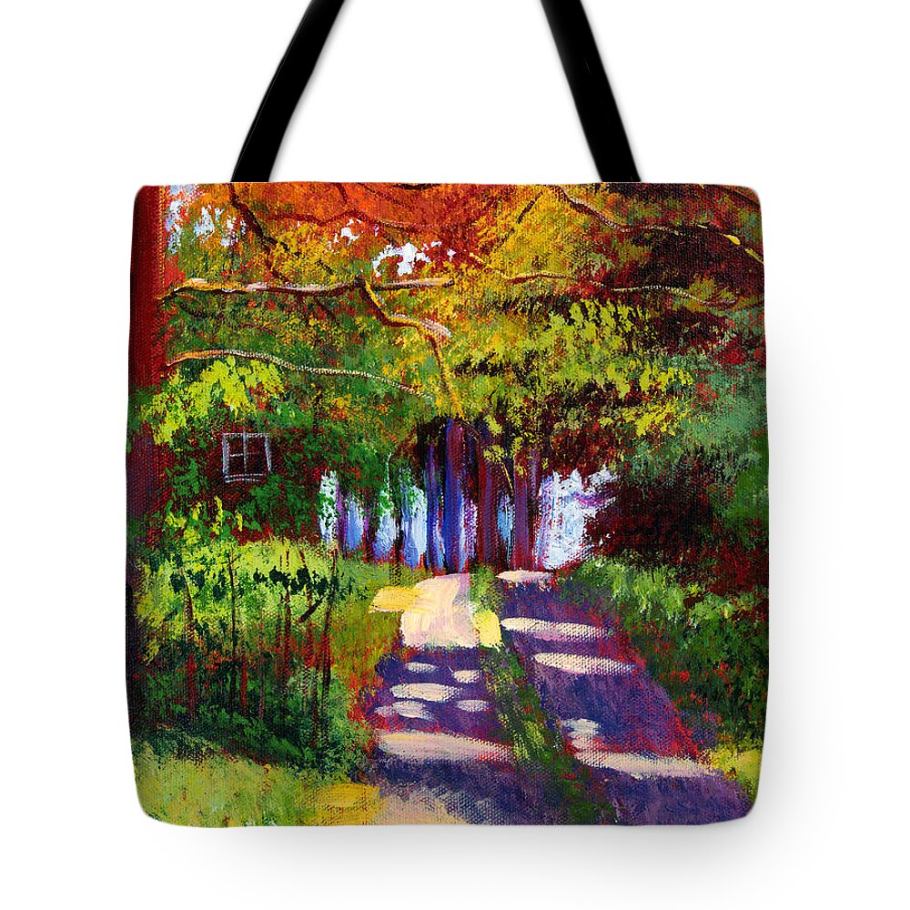 Landscape Tote Bag featuring the painting Cool Country Land plein air by David Lloyd Glover