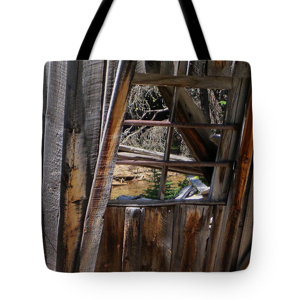 Landscape Tote Bag featuring the photograph Dilapidated Building in Historic Mining Community of Coollidge, Montana by Stephanie Salter