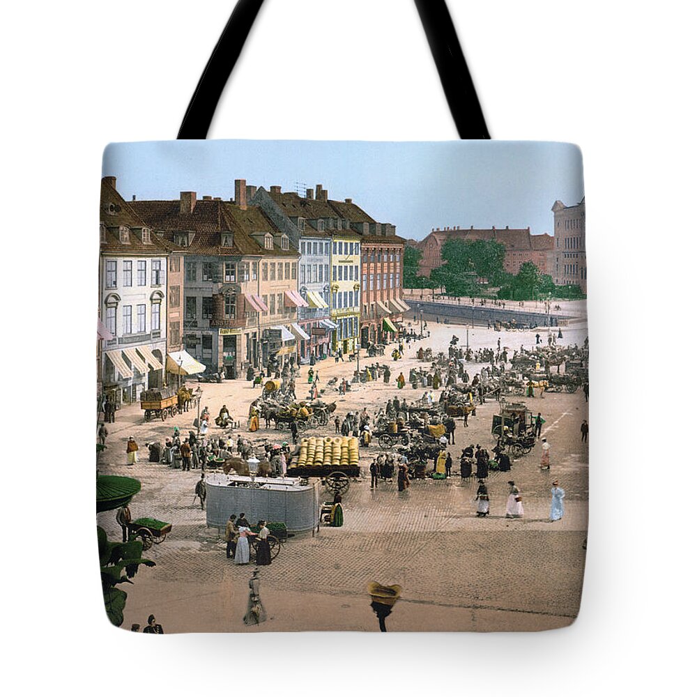 1895 Tote Bag featuring the photograph COPENHAGEN: PLAZA, c1895 by Granger