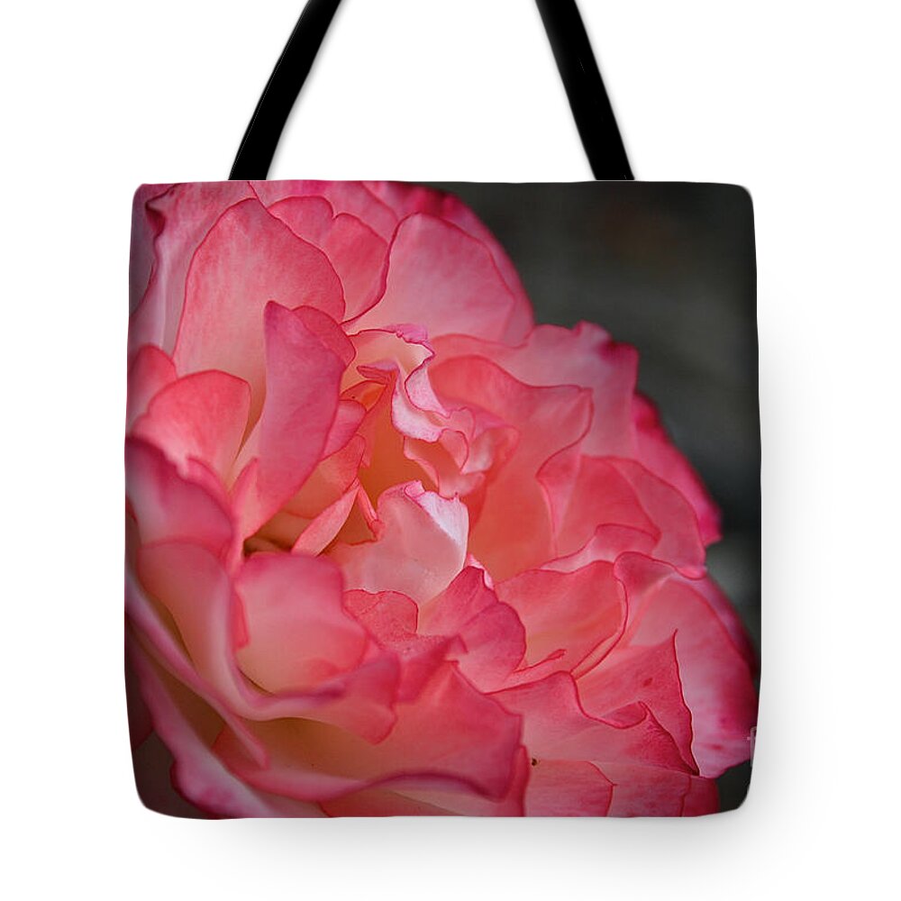Flower Tote Bag featuring the photograph Coral Ruffles by Susan Herber