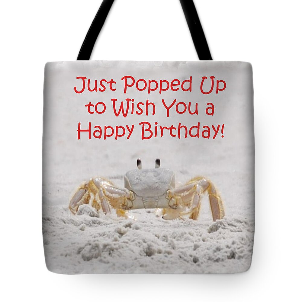 Fiddler Tote Bag featuring the photograph Crab Happy Birthday by Judy Hall-Folde