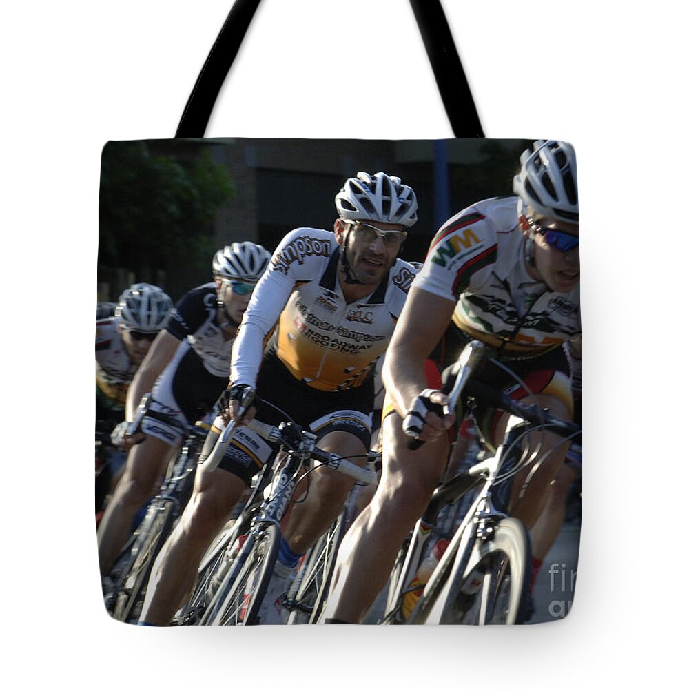 Criterium Tote Bag featuring the photograph Criterium Bicycle Race 5 by Bob Christopher