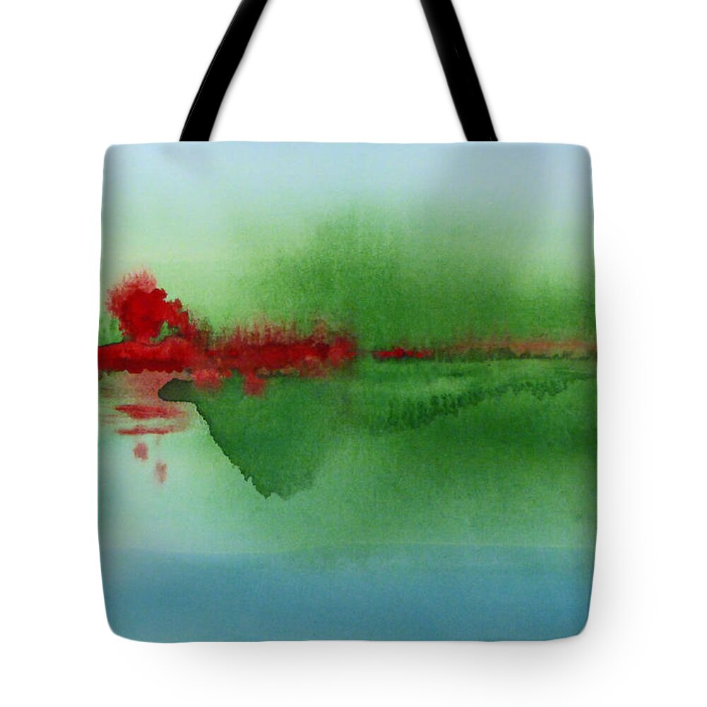 Abstract Tote Bag featuring the painting Dawn by Donna Blackhall