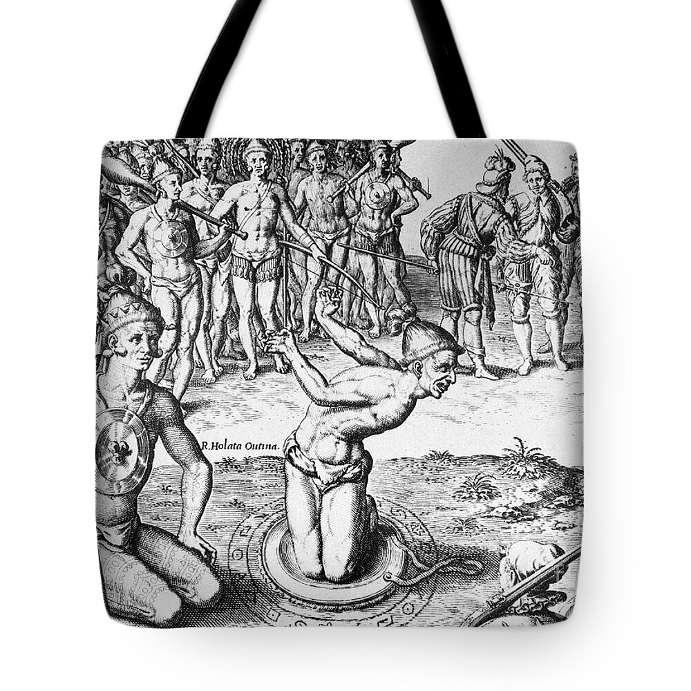 1591 Tote Bag featuring the photograph De Bry: Magician, 1591 by Granger