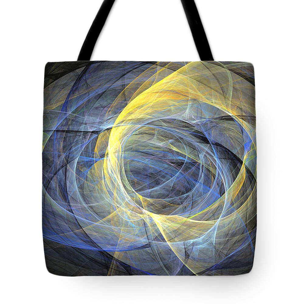 Art Tote Bag featuring the digital art Delightful mood of abstracted mind by Sipo Liimatainen