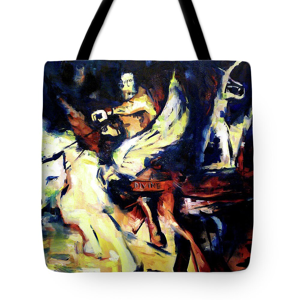 Horses Tote Bag featuring the painting Divine Madness II by John Gholson