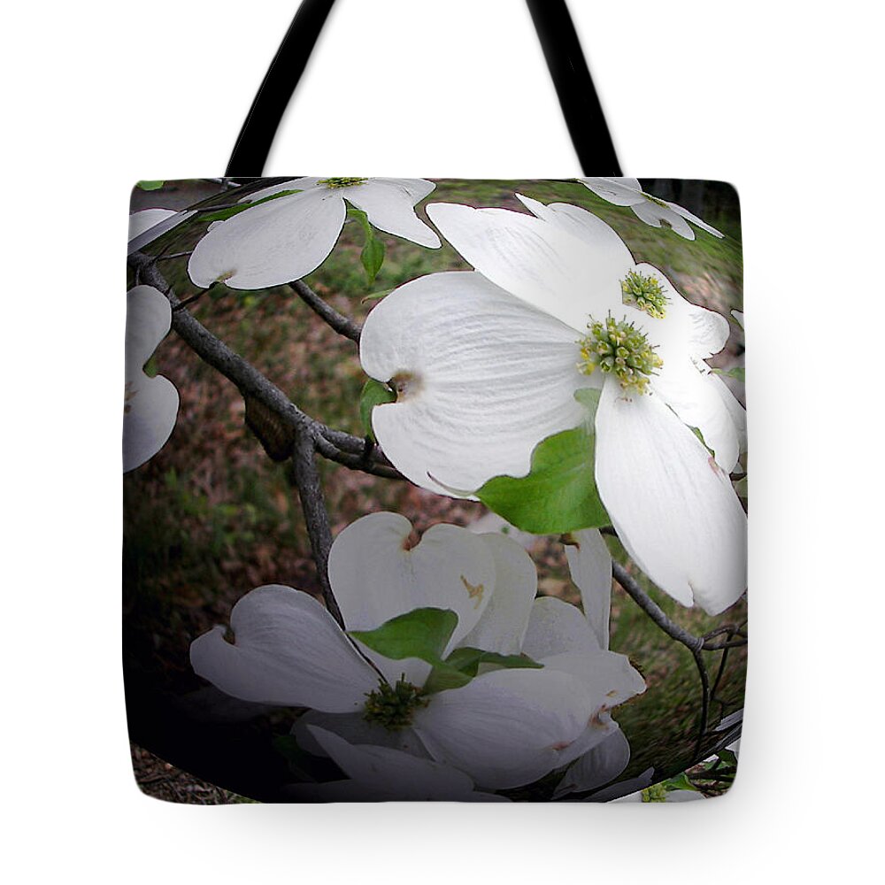 Dogwood Tote Bag featuring the photograph Dogwood Under Glass by Pamela Hyde Wilson