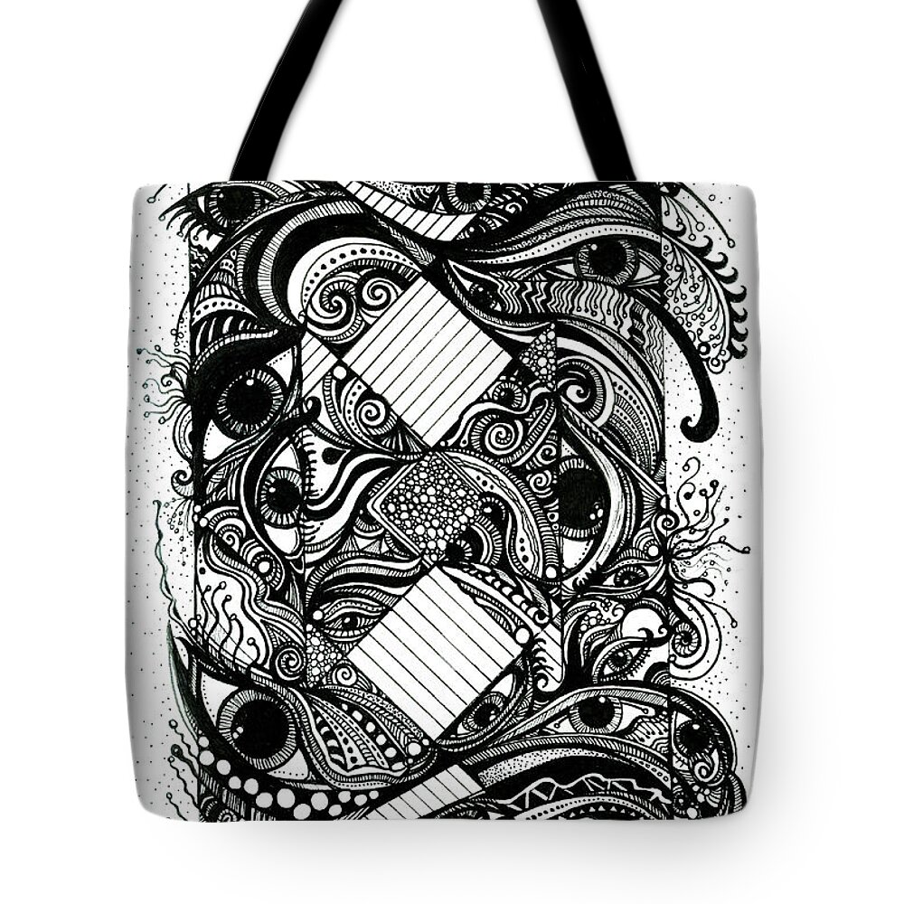 Pen Tote Bag featuring the drawing Expectations by Danielle Scott