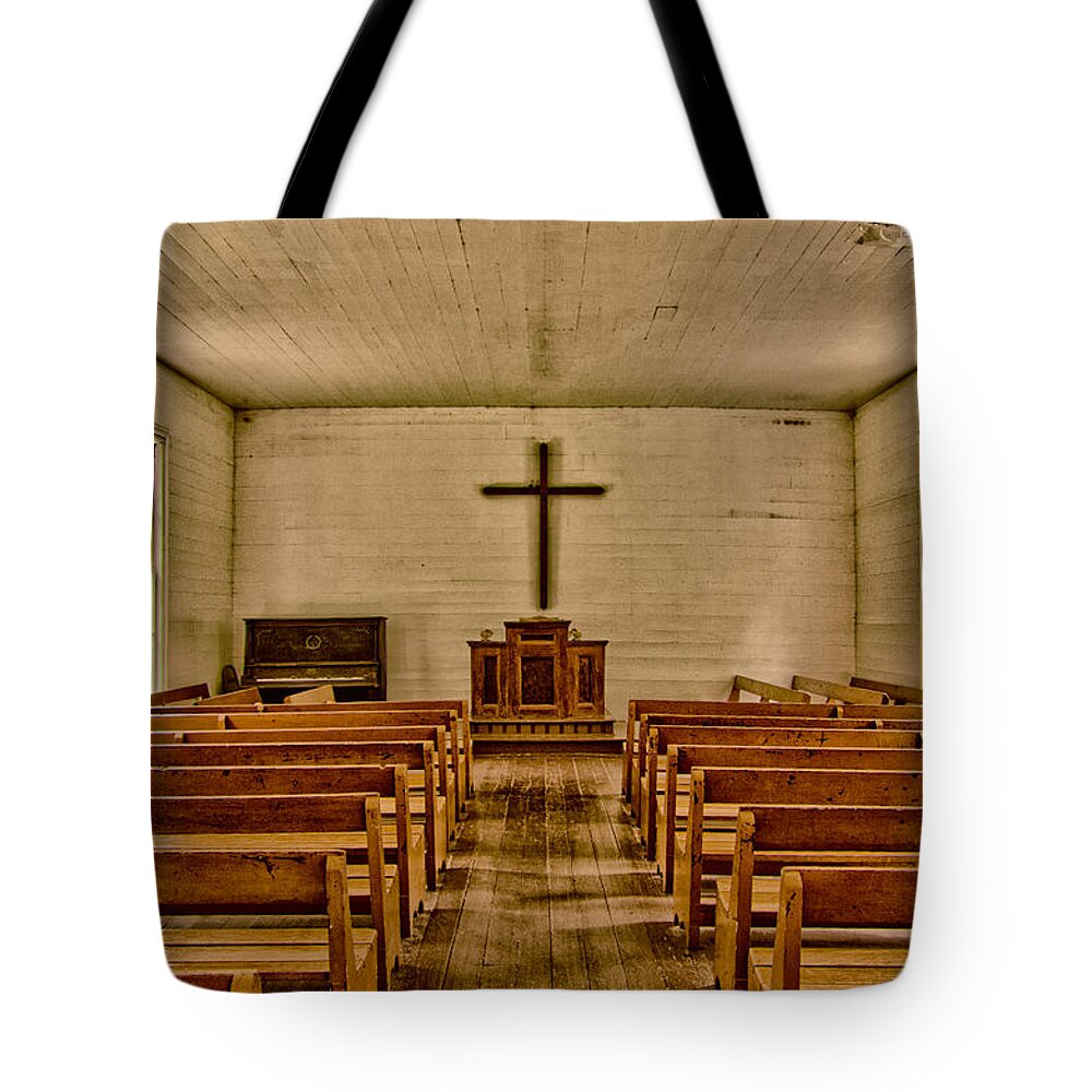 Autumn Tote Bag featuring the photograph Down the Aisle by Joye Ardyn Durham