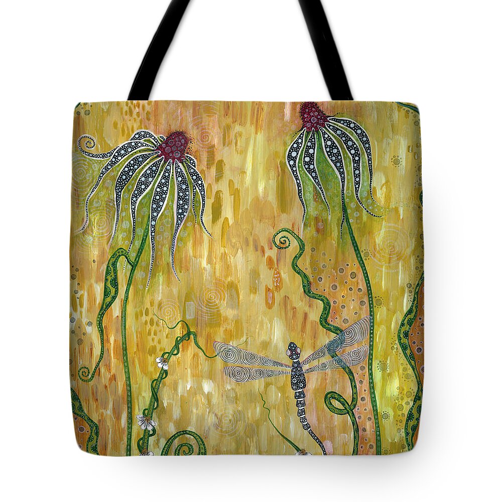 Dragonfly Tote Bag featuring the painting Dragonfly Safari by Tanielle Childers