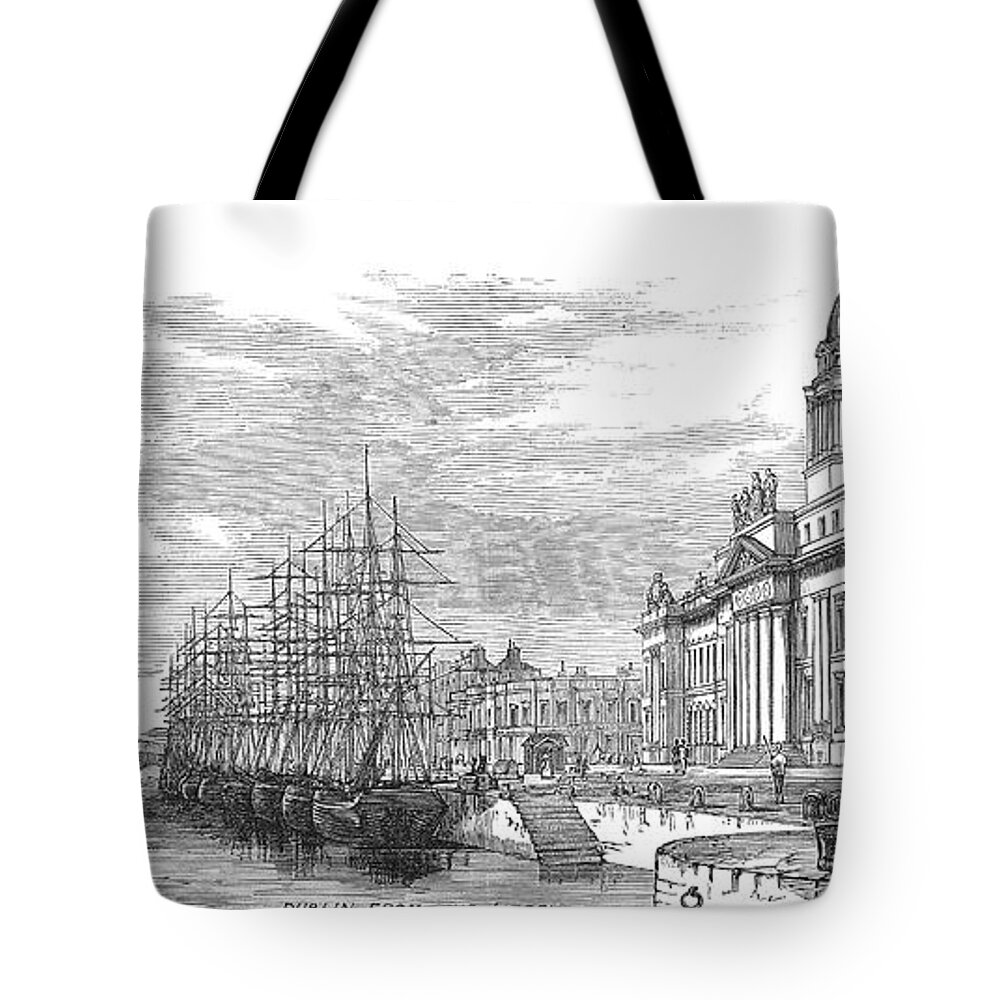 1878 Tote Bag featuring the photograph Dublin: Custom House, 1878 by Granger