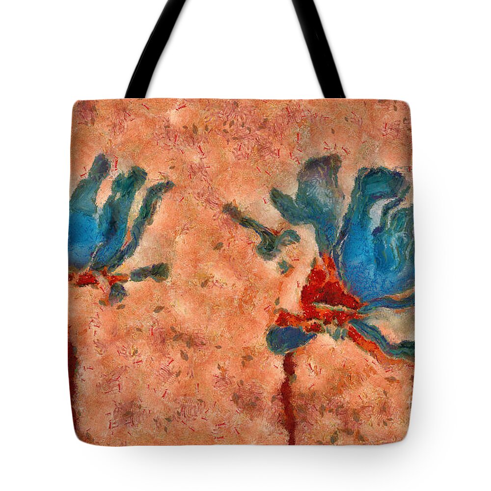 Daisies Tote Bag featuring the digital art Duo Daisies - 02blt3dp1c by Variance Collections