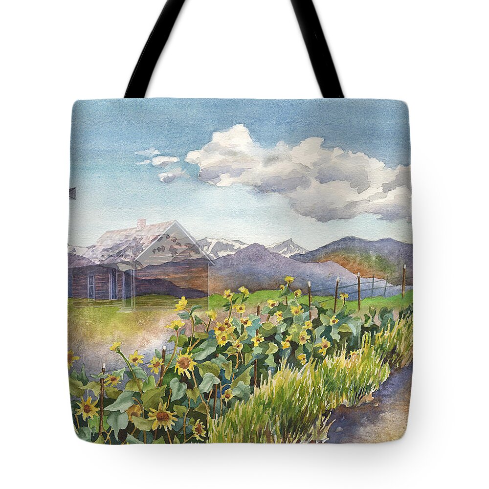 Superimposed Watercolor Paintings Tote Bag featuring the painting Dust to Dust Pawnee Grasslands by Anne Gifford