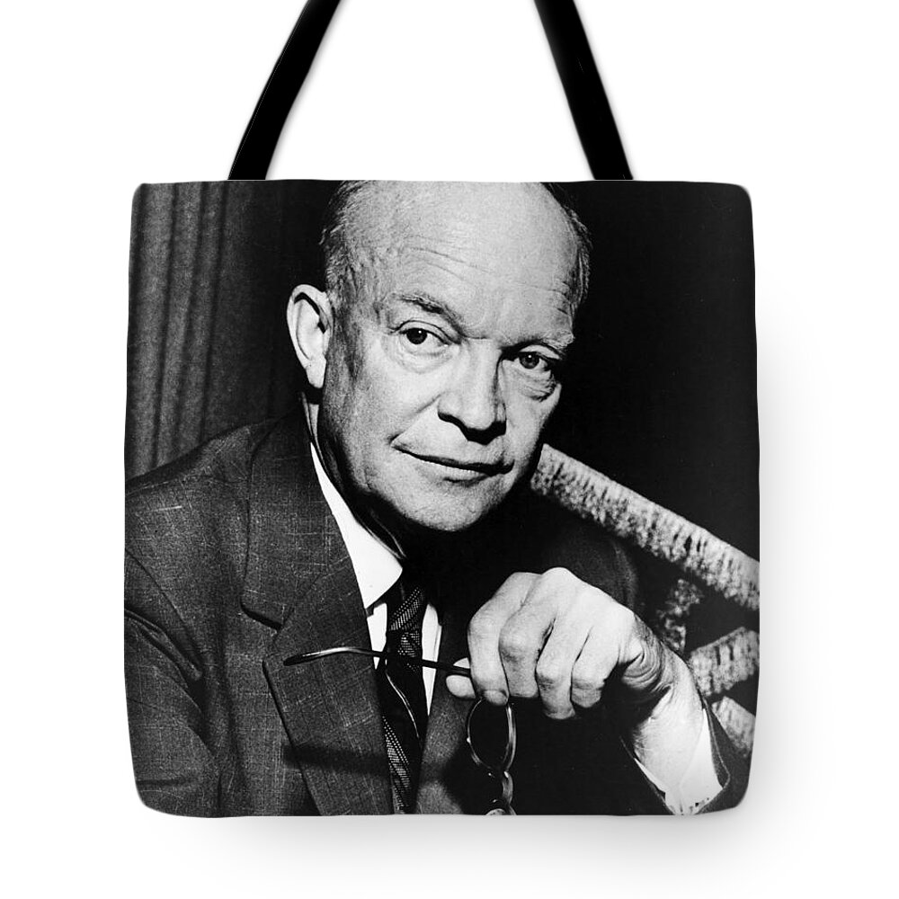 dwight Eisenhower Tote Bag featuring the photograph Dwight D Eisenhower - President of the United States of America by International Images
