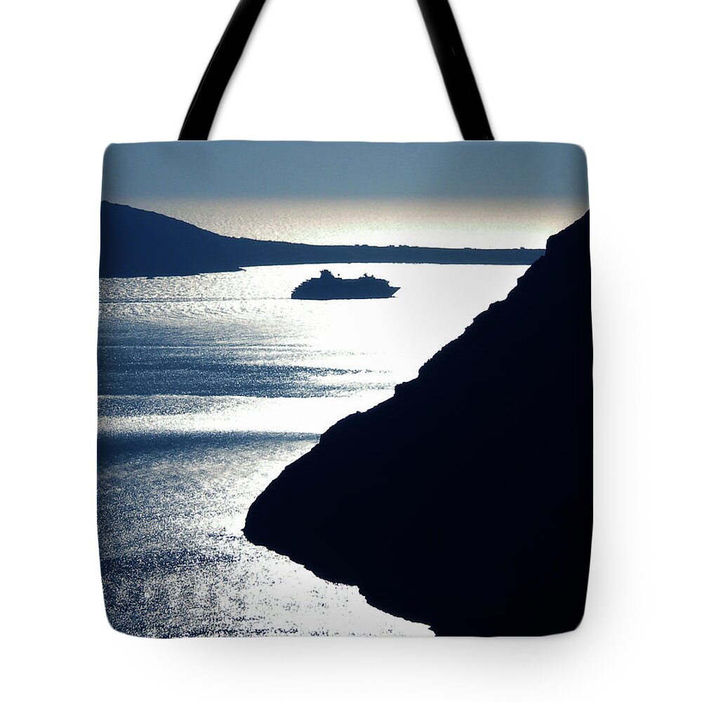Colette Tote Bag featuring the photograph Early Night Santorini Island Greece by Colette V Hera Guggenheim