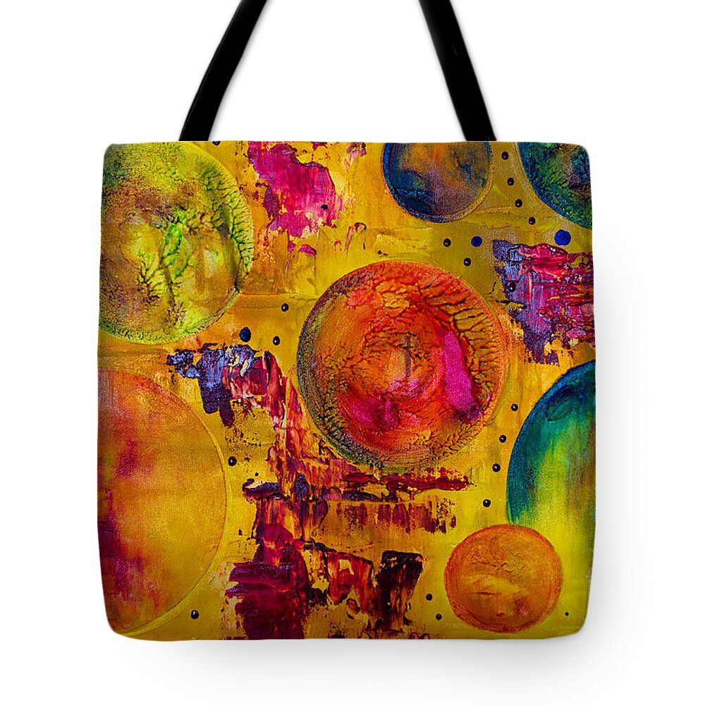 Planets Tote Bag featuring the painting Eight Planets by Claire Bull