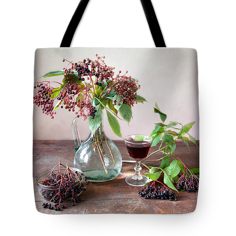 Autumn Tote Bag featuring the photograph Elderberries 03 by Nailia Schwarz