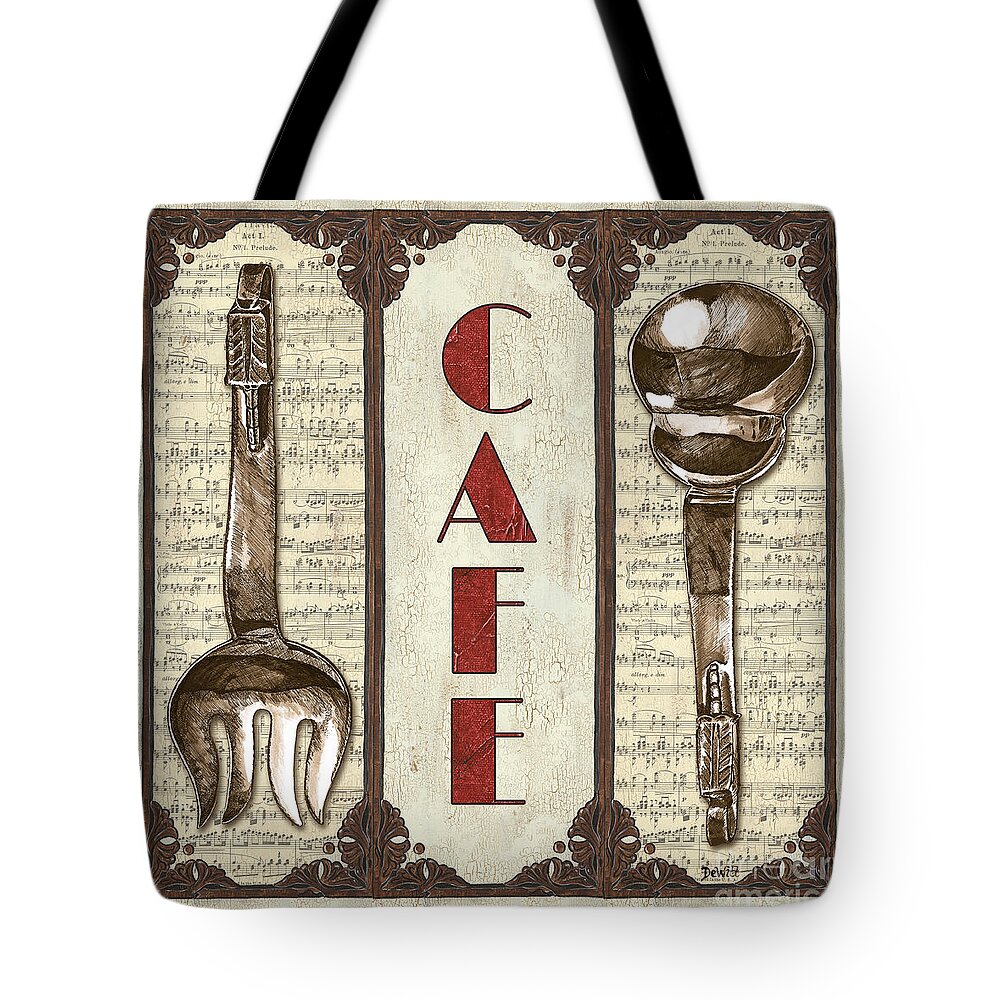 Cafe Tote Bag featuring the painting Elegant Bistro 2 by Debbie DeWitt
