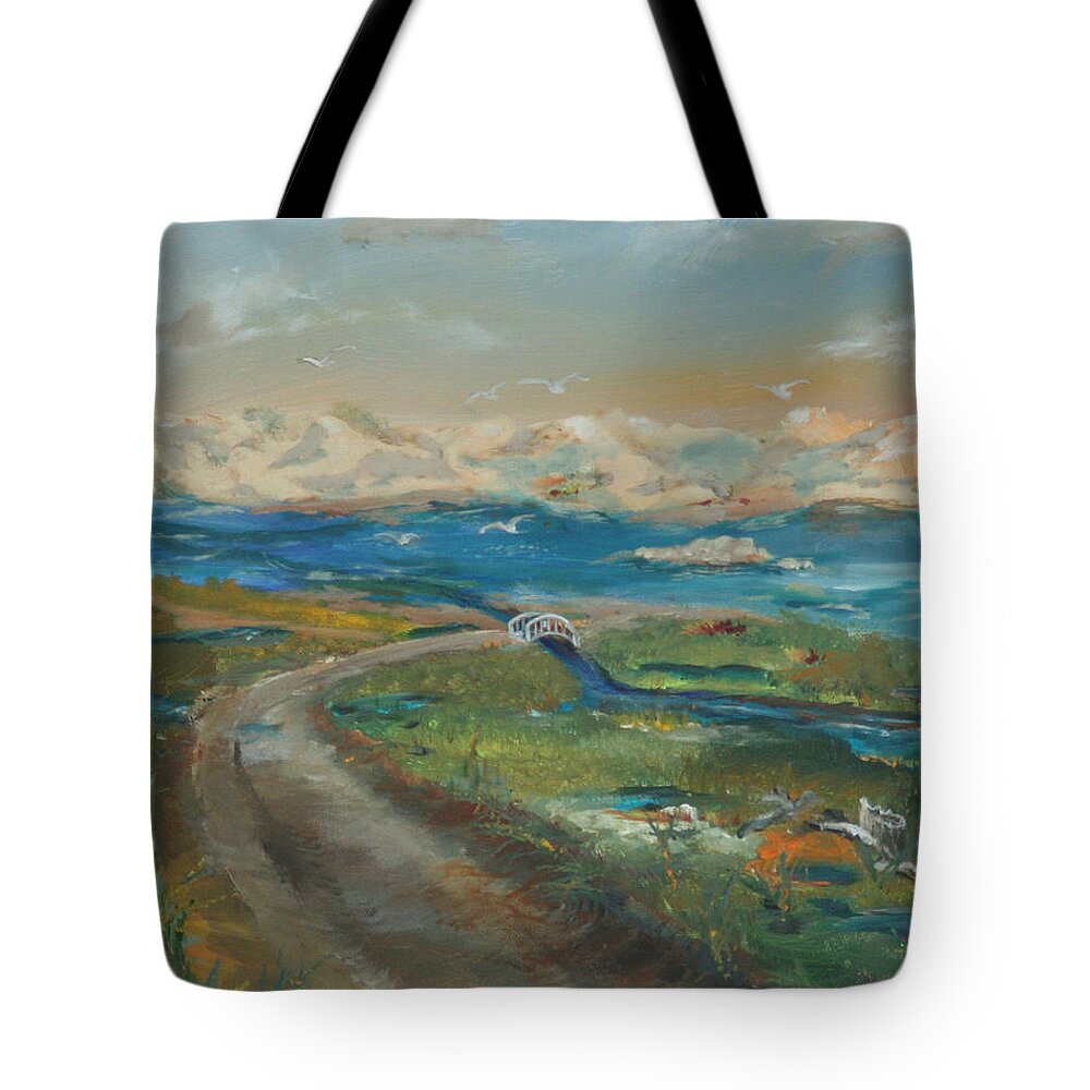Elkhorn Slough Tote Bag featuring the painting Elkhorn Slough by Gail Daley