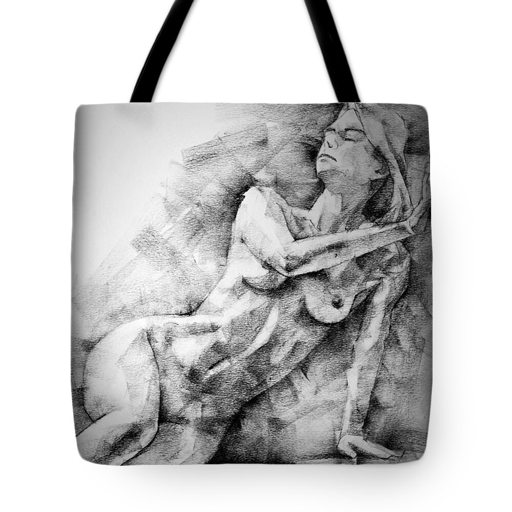 Erotic Tote Bag featuring the drawing Erotic SketchBook Page 2 by Dimitar Hristov