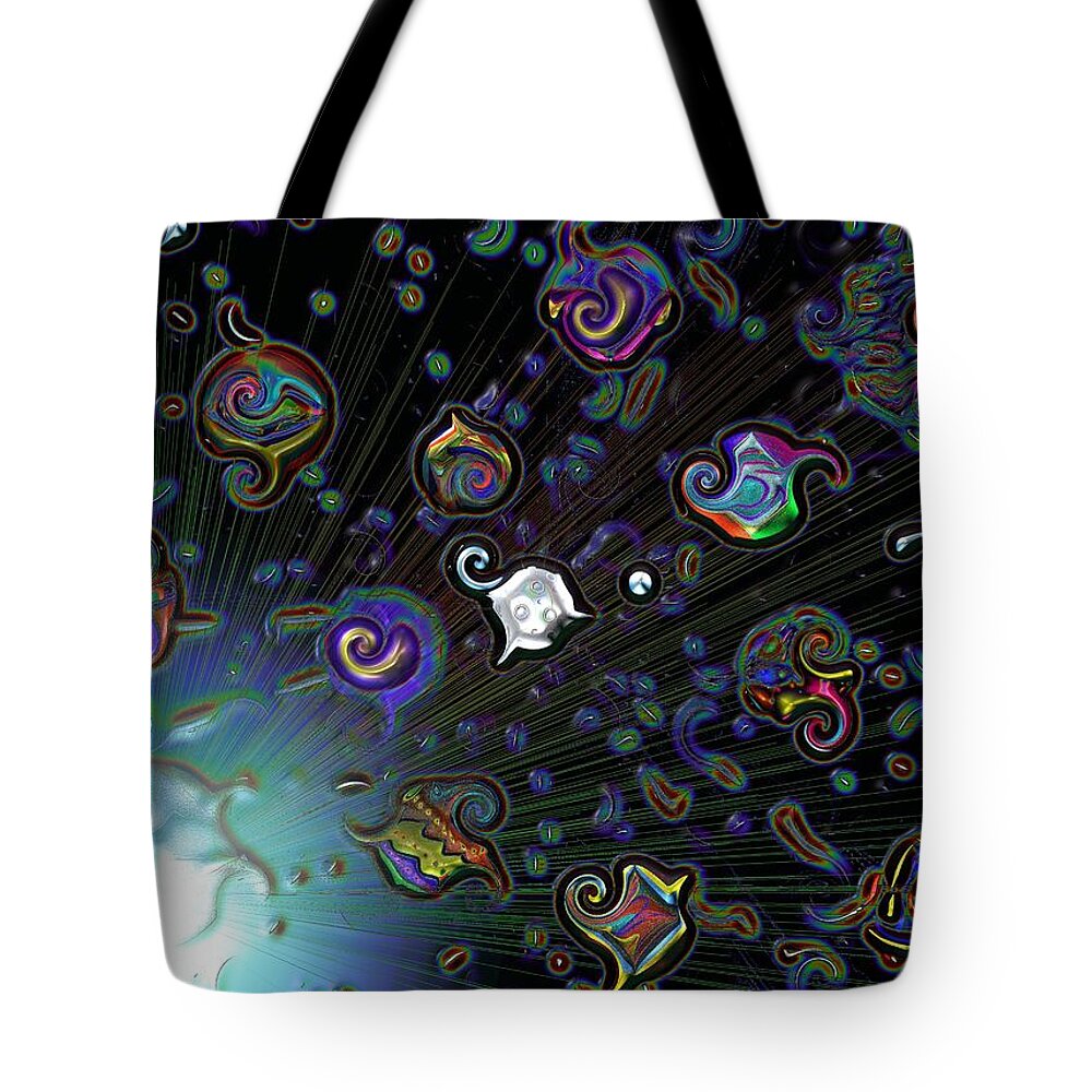 Space Tote Bag featuring the digital art Exploding Star by Alec Drake
