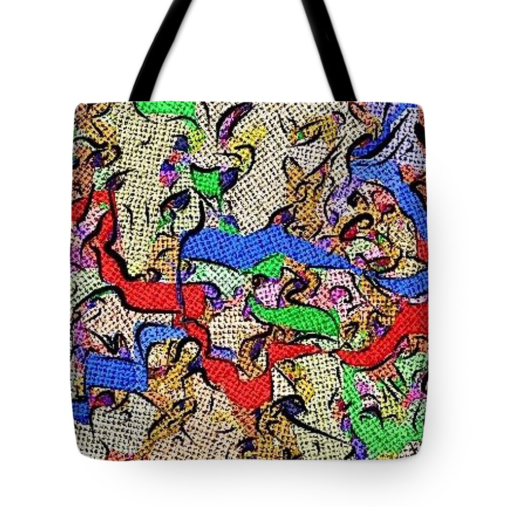 Blue Tote Bag featuring the digital art Fabric of Life by Alec Drake