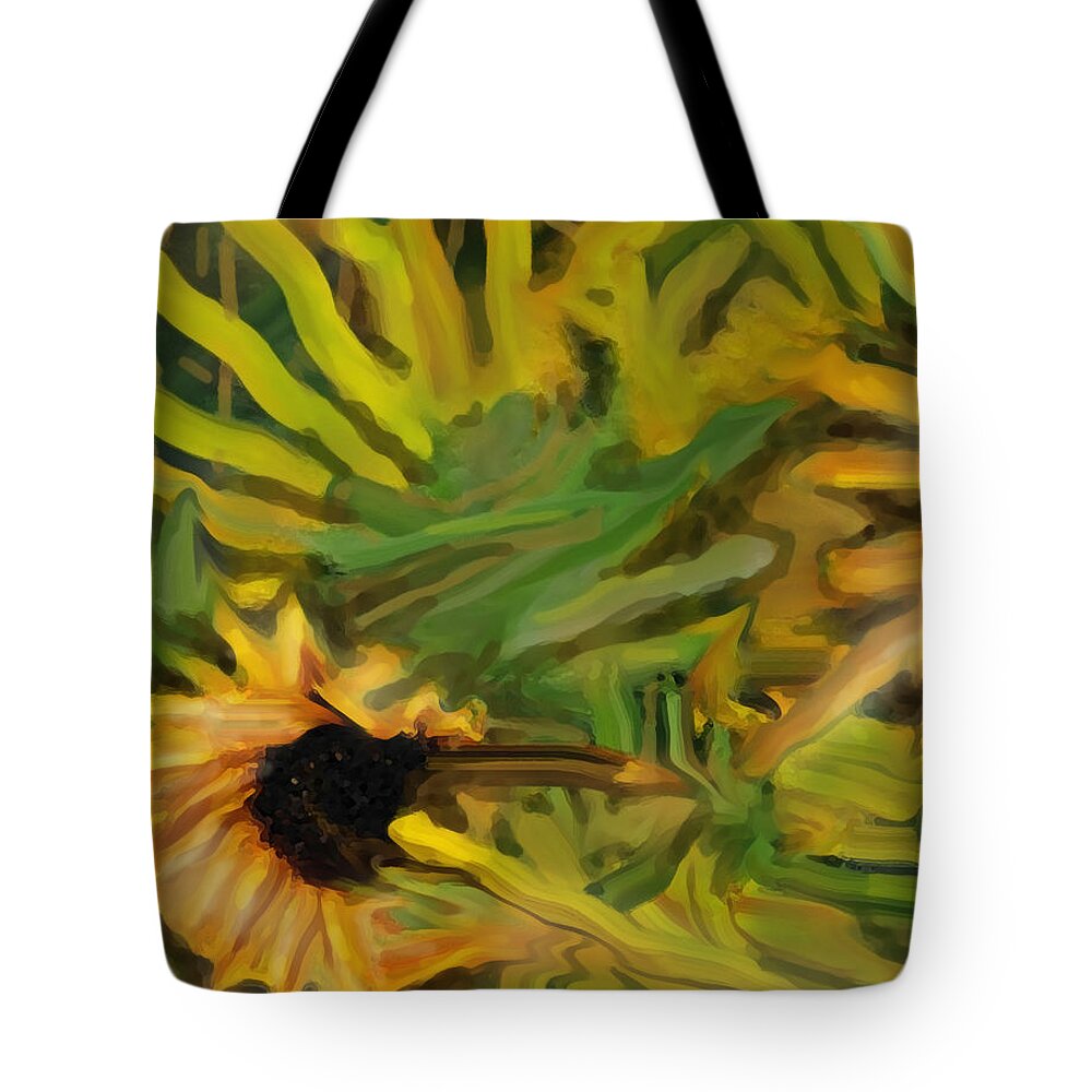 Sunflowers Tote Bag featuring the digital art Fauna by Ian MacDonald