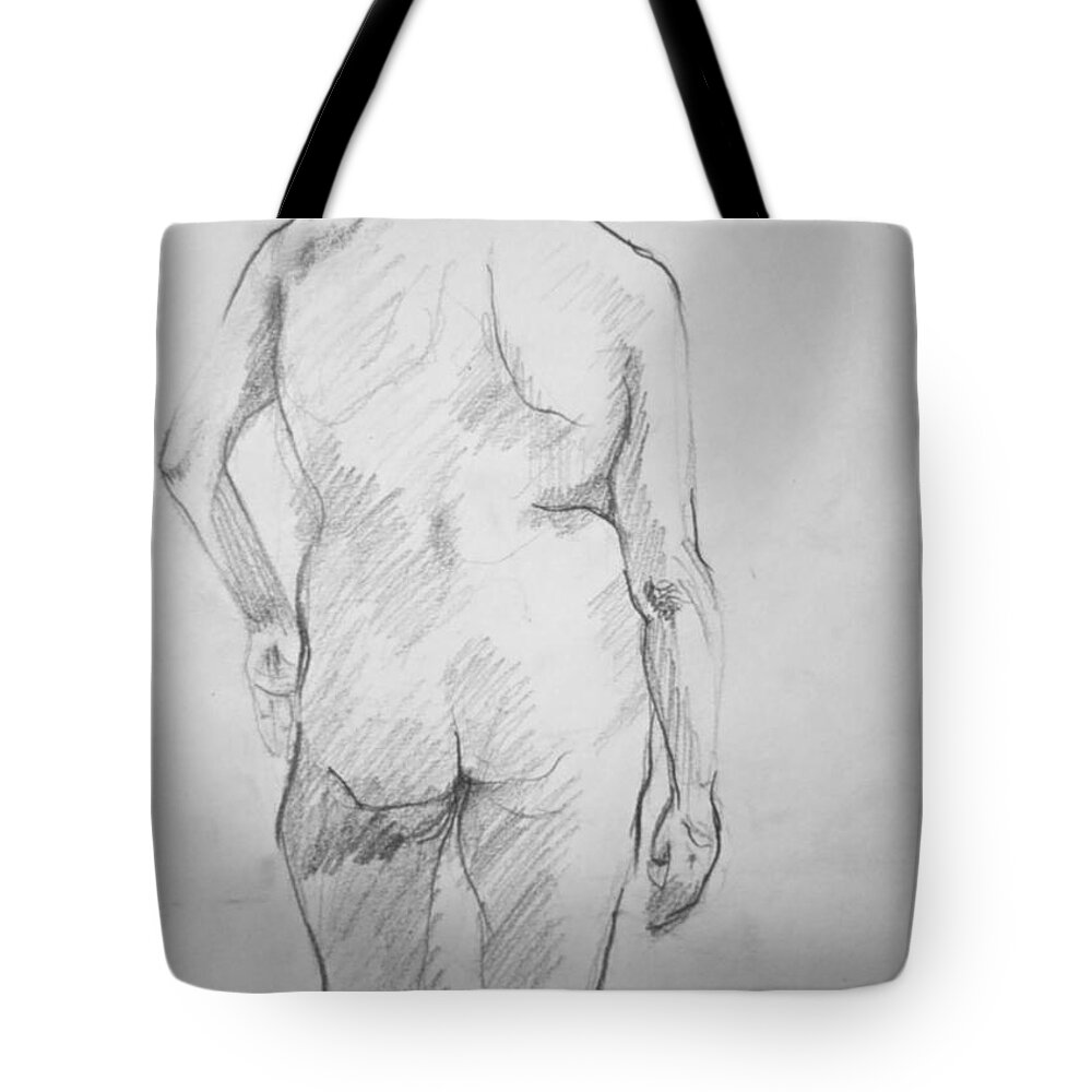 Woman Tote Bag featuring the drawing Figure Study by Rory Siegel